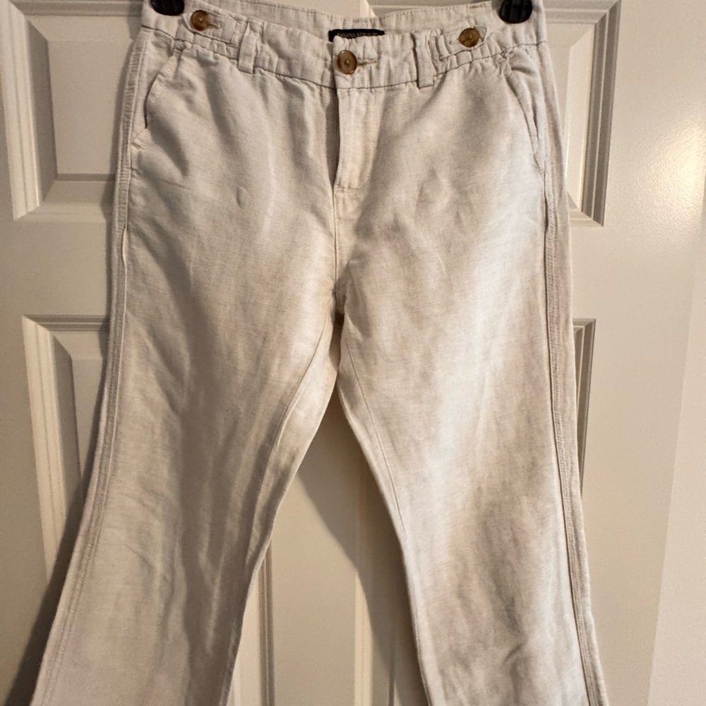 Banana Republic Women's Cream Straight Leg Pants